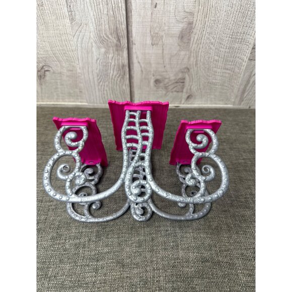 Monster High Doll Deluxe Deadluxe School Playset Picnic Table Pink Silver - Picture 5 of 6